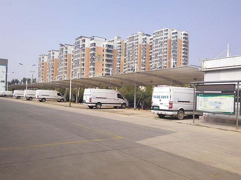 邯鄲煙草充電樁汽車(chē)棚膜結(jié)構(gòu)